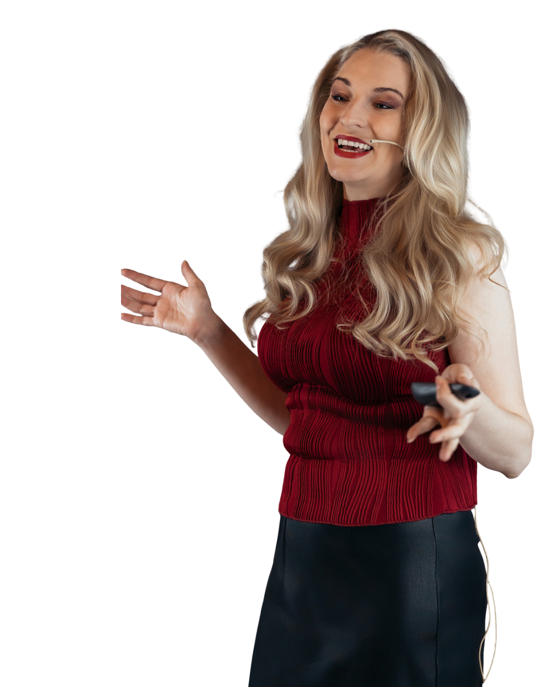 Kerstin Erber als Speakerin auf der Bühne